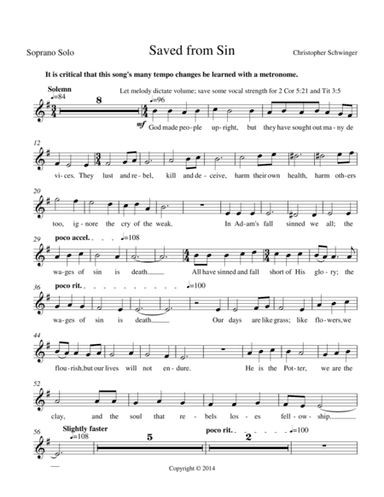 Saved from Sin - for soprano solo and orchestra - Part 2 of 2