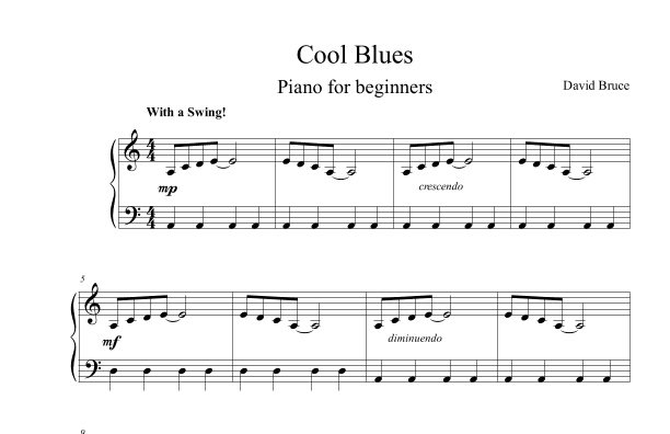 Cool Blues - EASY PIANO (arr. David Bruce)