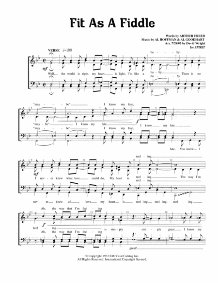 Fit As A Fiddle (arr. David Wright)