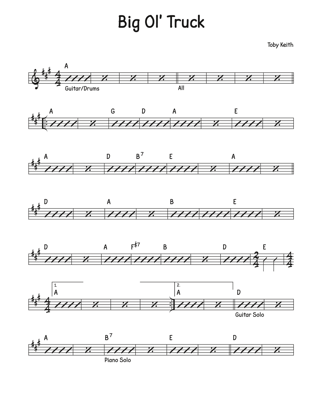 Big Ol' Truck (arr. David M Fagnant)