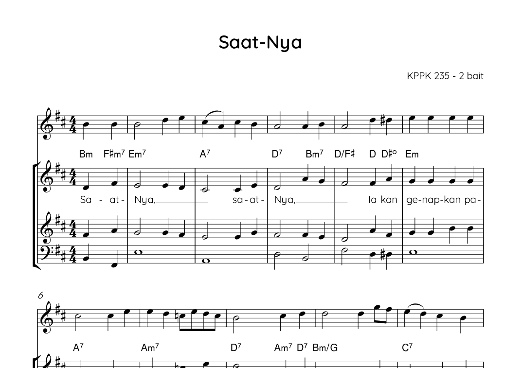 In His Time / Saat-Nya - Score Only (arr. Angie Wiranata)
