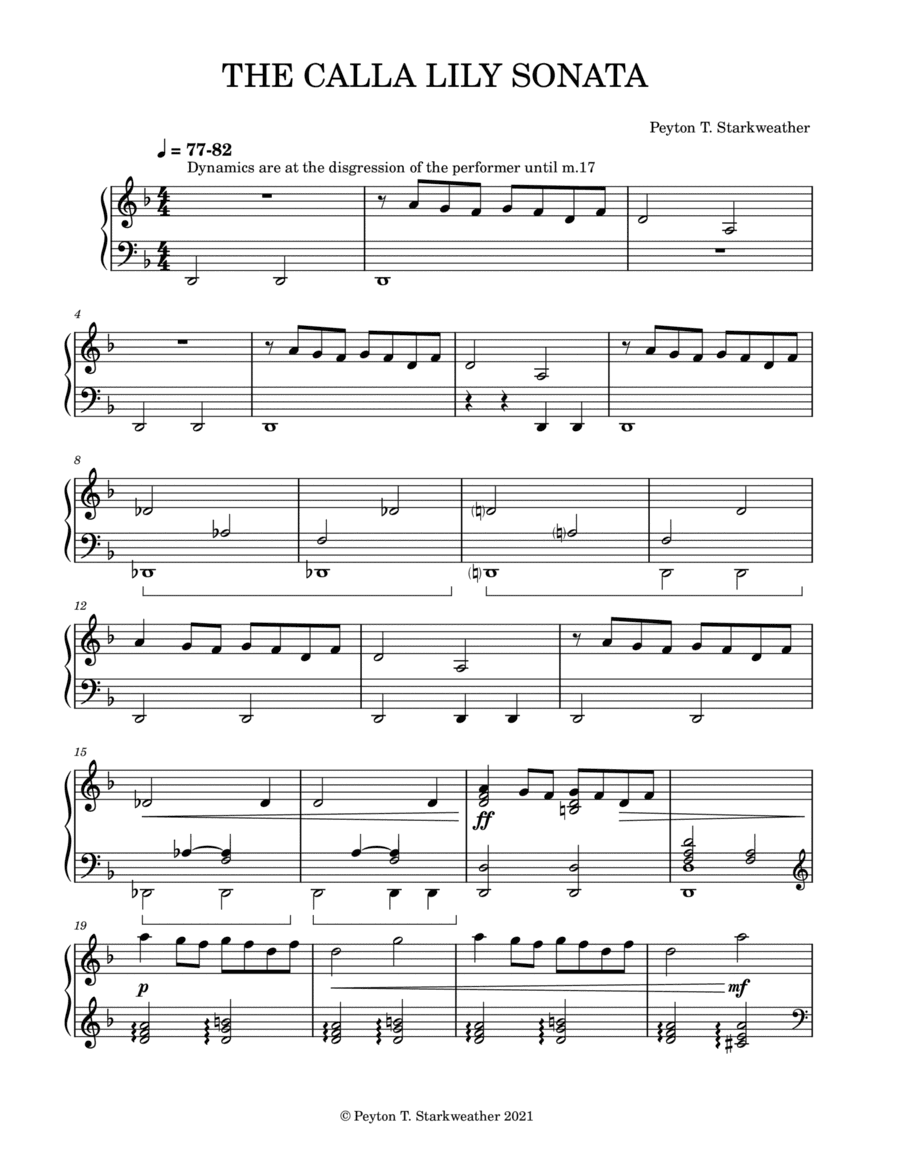 The Calla Lily Sonata