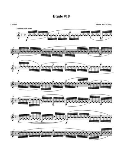 Clarinet Etude #18, Arr. Marten King (arr. Marten King)