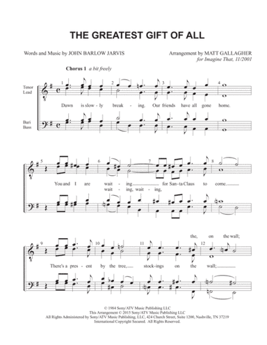 The Greatest Gift Of All (arr. Matt Gallagher)