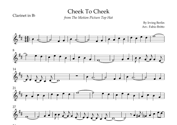 Cheek To Cheek (arr. Fabio Britto)