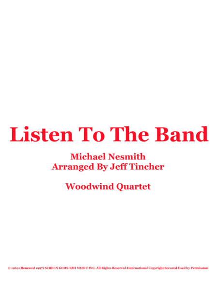 Listen To The Band (arr. Jeff Tincher)