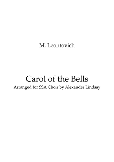 Carol Of The Bells (arr. Alexander Lindsay)