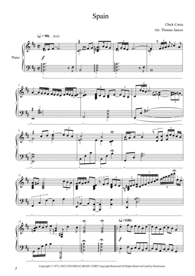 Spain (arr. Thomas Jancso)