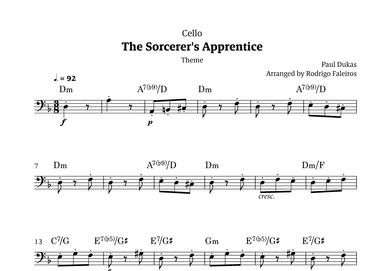 The Sorcerer's Apprentice theme (arr. Rodrigo Faleiros)