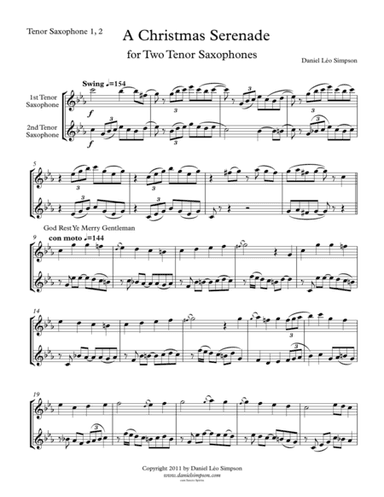 Christmas Serenade for Two Tenor Saxophones