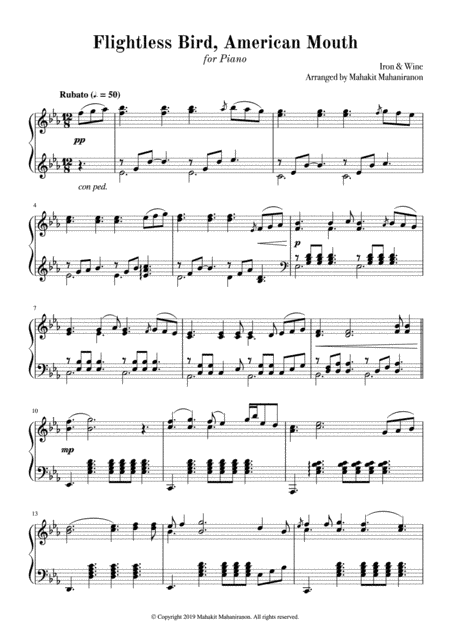 Flightless Bird, American Mouth (arr. Mahakit Mahaniranon)
