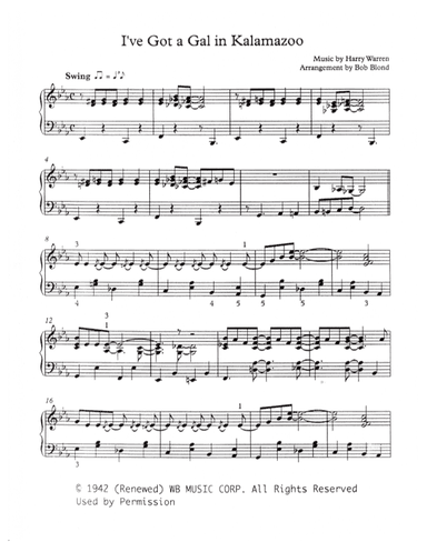 I've Got A Gal In Kalamazoo (arr. Robert Blond)