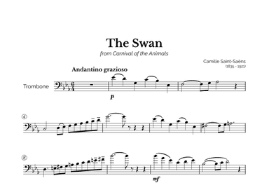 The Swan for Intermediate Trombone (arr. Marcos Soares)