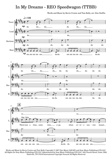 In My Dreams (arr. Don Staffin)