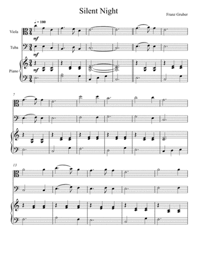 Franz Gruber - Silent Night (Viola and Tuba Duet) (arr. André Laitano)