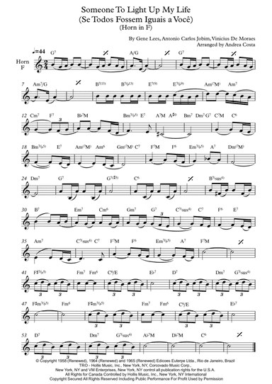 Someone To Light Up My Life (se Todos Fossem Iguais A Voce) (arr. Andrea Costa)