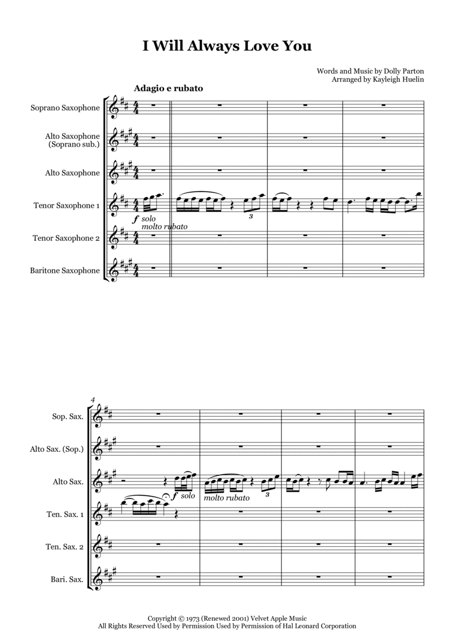 I Will Always Love You (arr. Kayleigh Huelin)