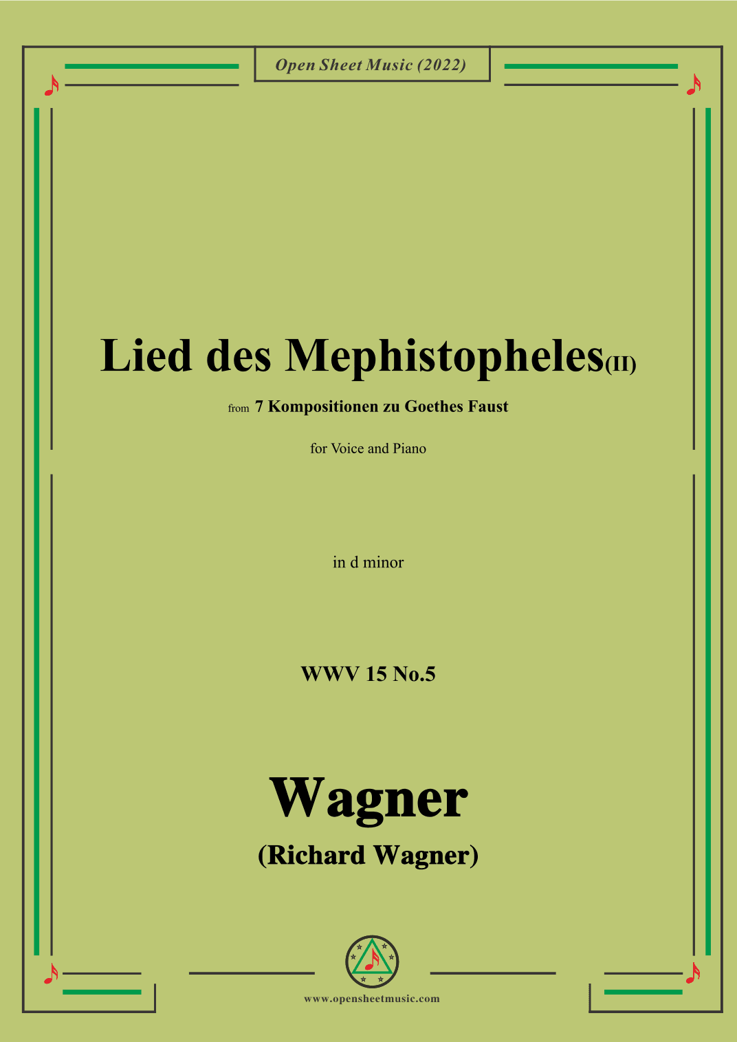 R. Wagner-Lied des Mephistopheles(II),in d minor,WWV 15 No.5 (arr. OSM Press)