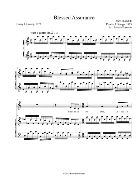 Blessed Assurance (ASSURANCE), Medium Voice, arr. Brenda Portman (arr. Brenda Portman)