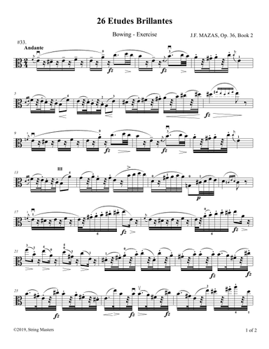Mazas, Etudes for Viola Op 36, Book 2, No.33 (arr. String Masters)