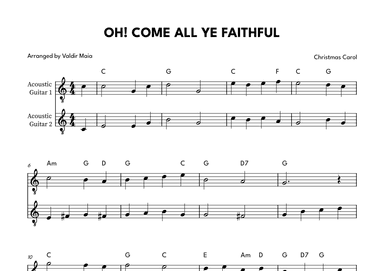 Oh! Come All Ye Faithful - Acoustic Guitar Duet (arr. Valdir Maia)