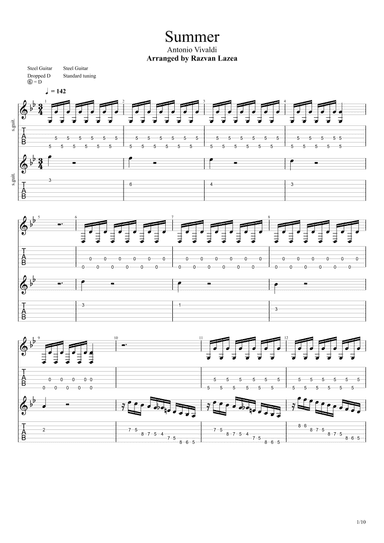Vivaldi - Summer Presto - Guitar Duet (arr. Razvan Lazea)