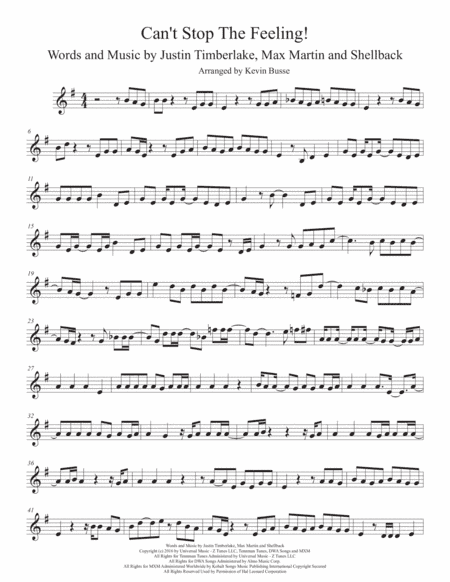 Can't Stop The Feeling  from TROLLS (arr. Kevin Busse)