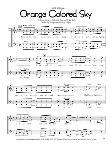 Orange Colored Sky (arr. Larry Wright)