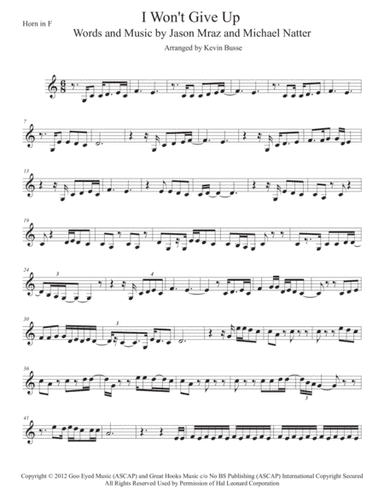I Won't Give Up (arr. Kevin Busse)