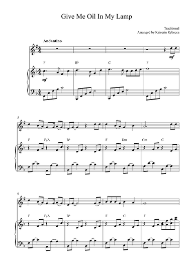 Give Me Oil in My Lamp (arr. Kaiserin Rebecca)