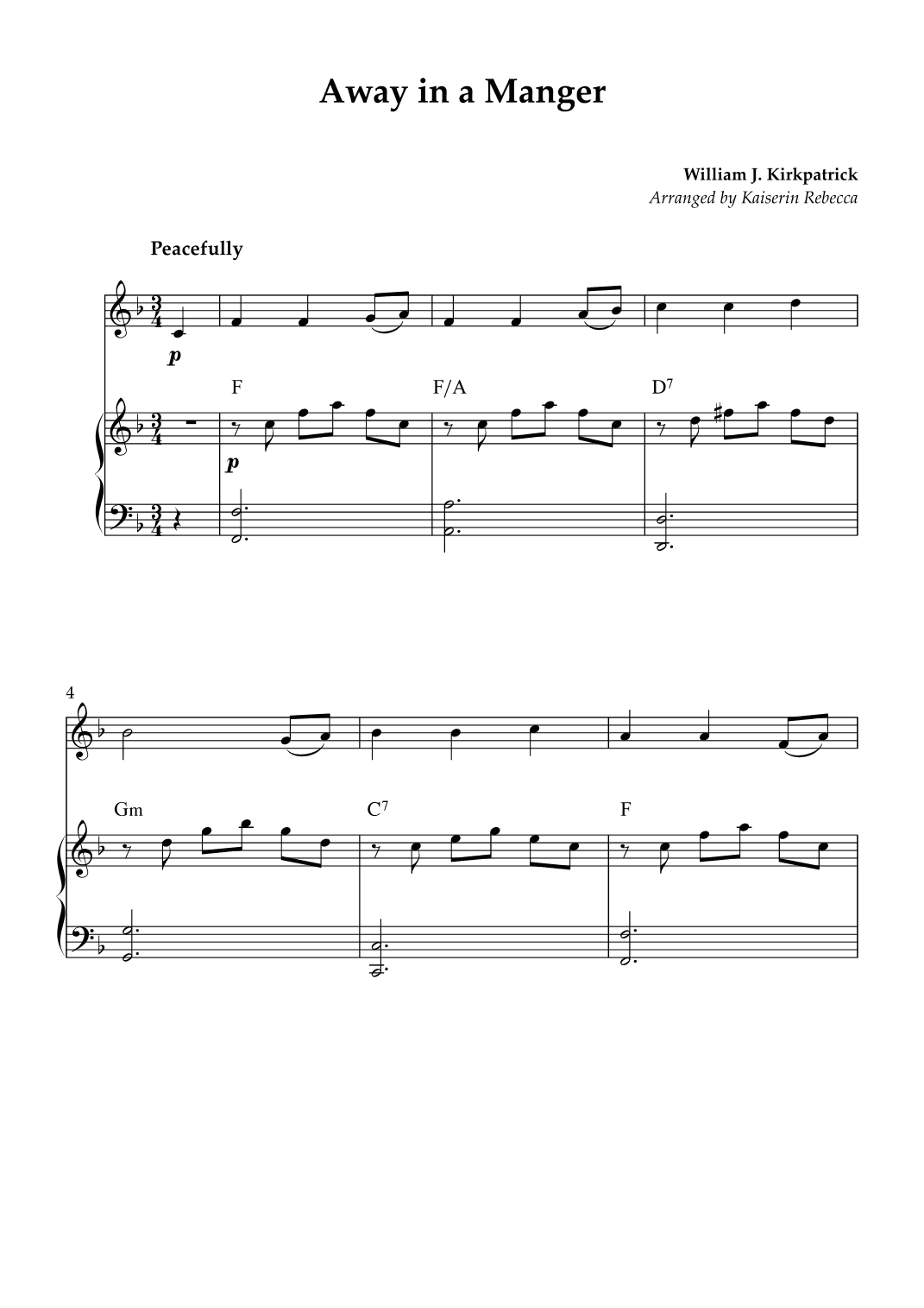 Away in a Manger (arr. Kaiserin Rebecca)