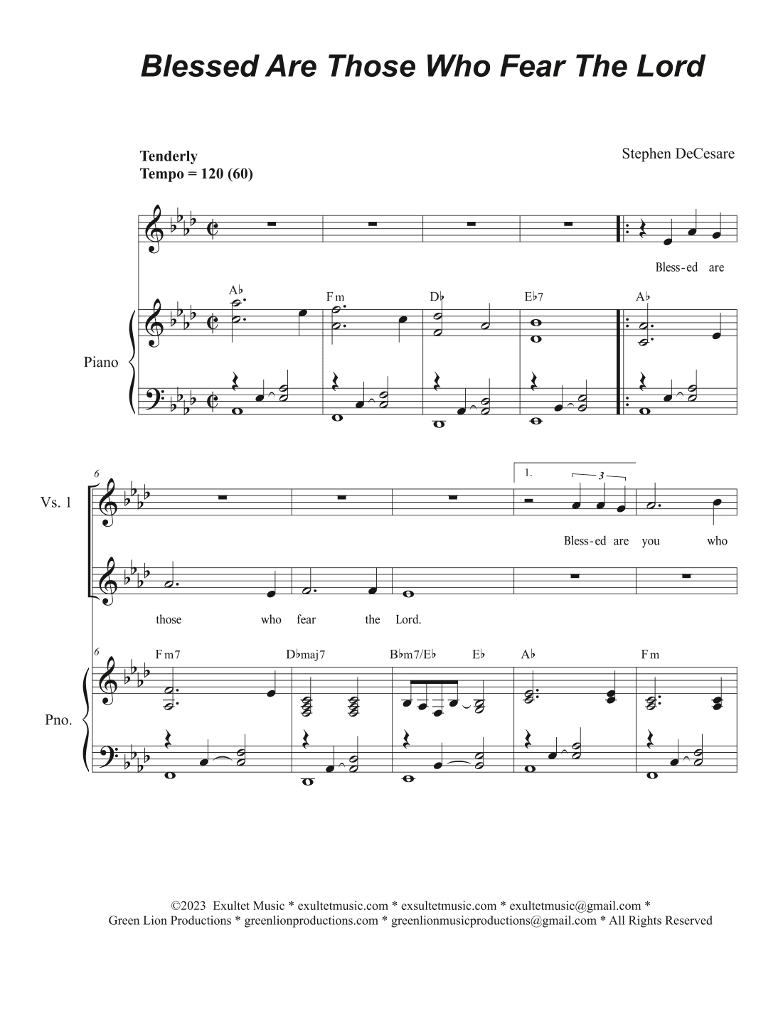 Blessed Are Those Who Fear The Lord (Vocal solo)
