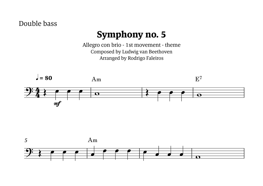 Symphony no. 5 - 1st movement (theme) (arr. Rodrigo Faleiros)