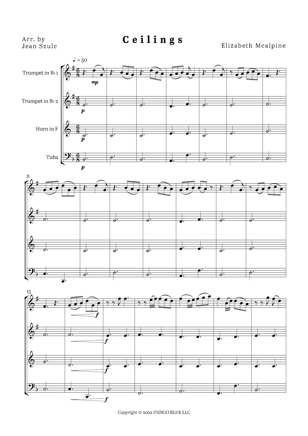 Ceilings (arr. Jean Szulc)