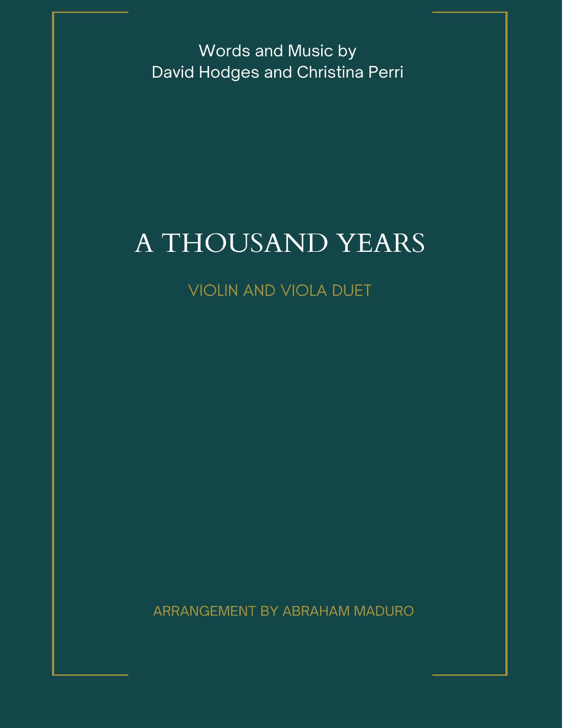 A Thousand Years (arr. Abraham Maduro)