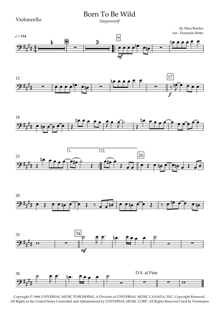 Born To Be Wild (arr. Fernando Britto)