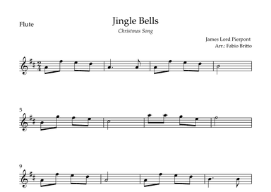 Jingle Bells (Christmas Song) for Flute Solo (arr. Fabio Britto)
