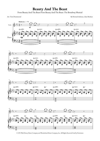 Beauty And The Beast (arr. Tom Drummond)