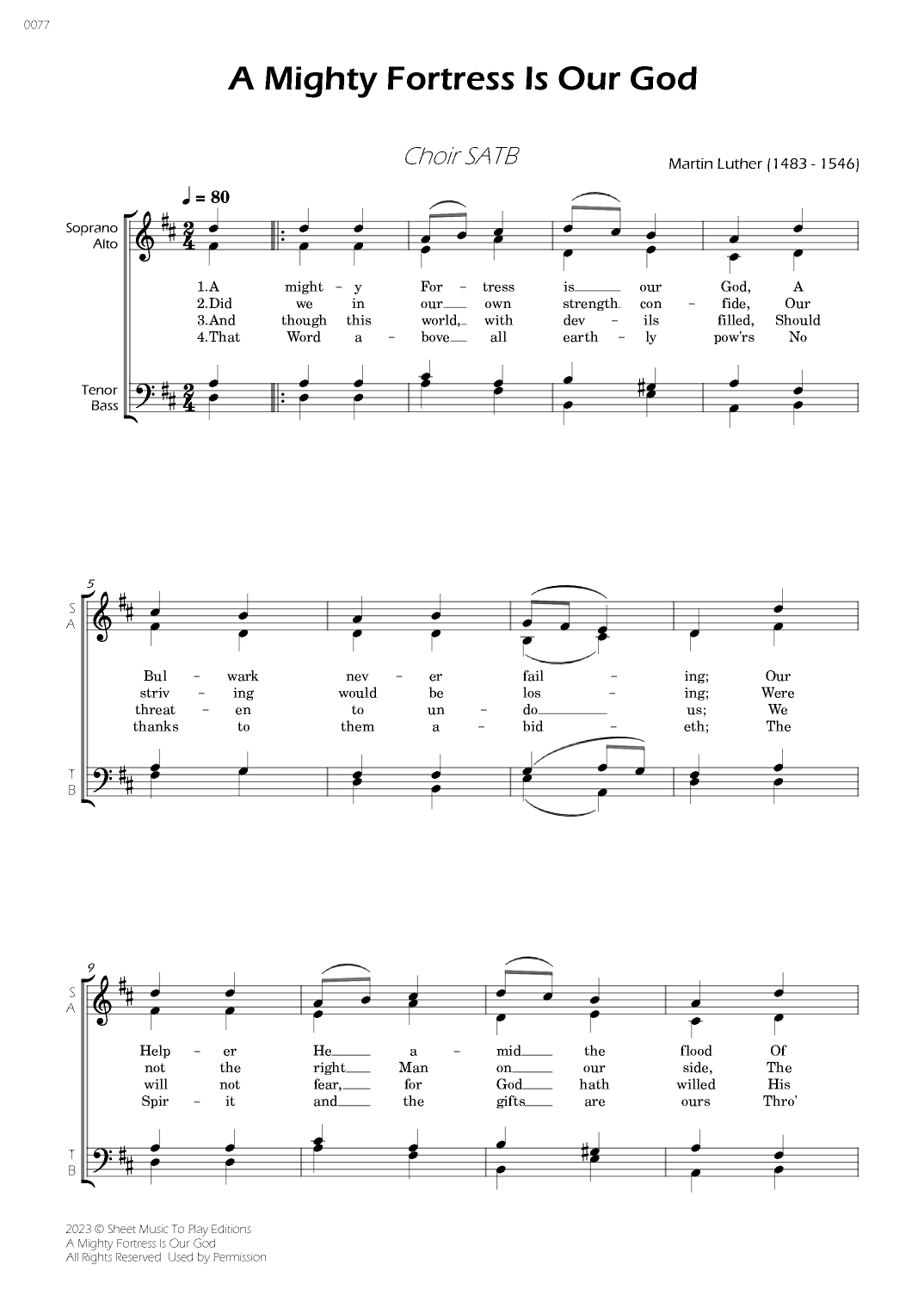 A Mighty Fortress Is Our God - SATB Choir (arr. César Madeira)