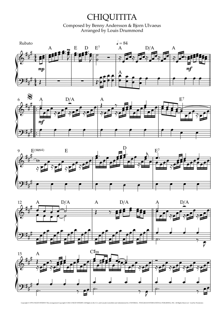 Chiquitita (arr. Louis Drummond)
