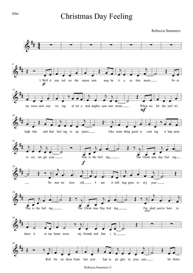 Christmas Day Feeling - (New! original! 2-Part Vocal and Piano - Vocal Solo part)