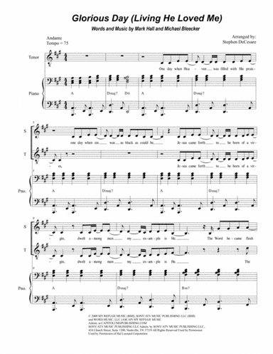 Glorious Day (Living He Loved Me) (arr. Stephen DeCesare)