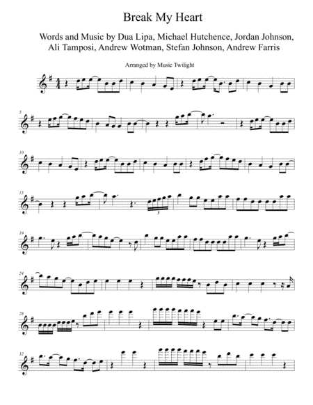 Break My Heart (arr. Music Twilight)