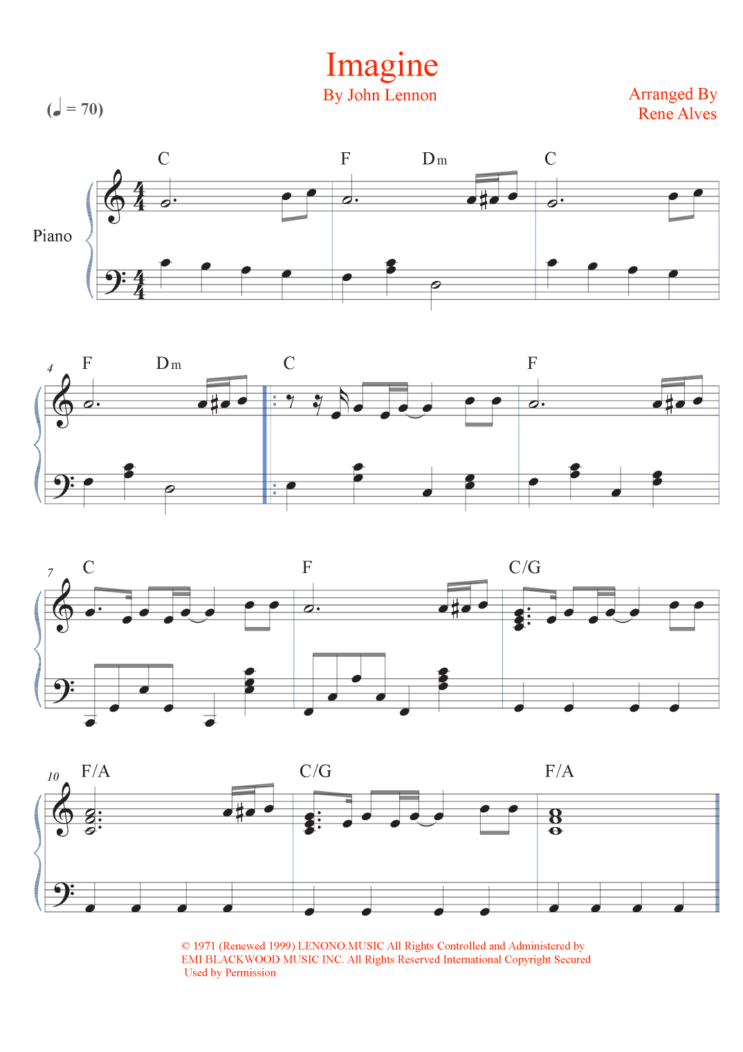 Imagine (arr. Rene Alves)