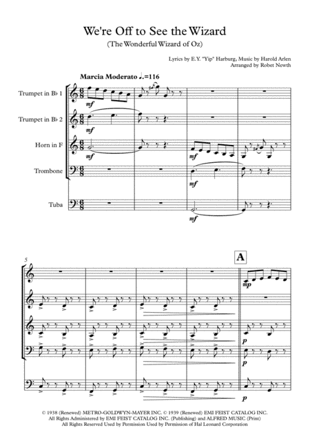 We're Off To See The Wizard (arr. Robert Newth)