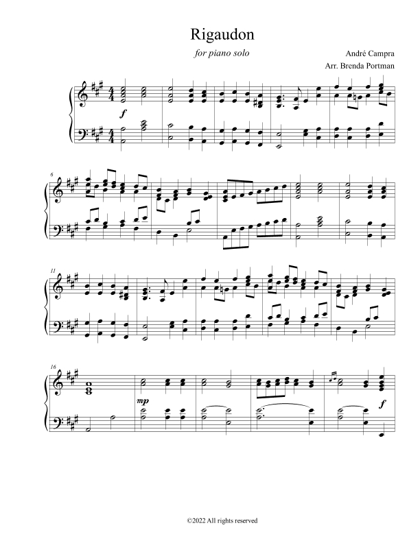 Rigaudon (Andre Campra) (arr. Brenda Portman)