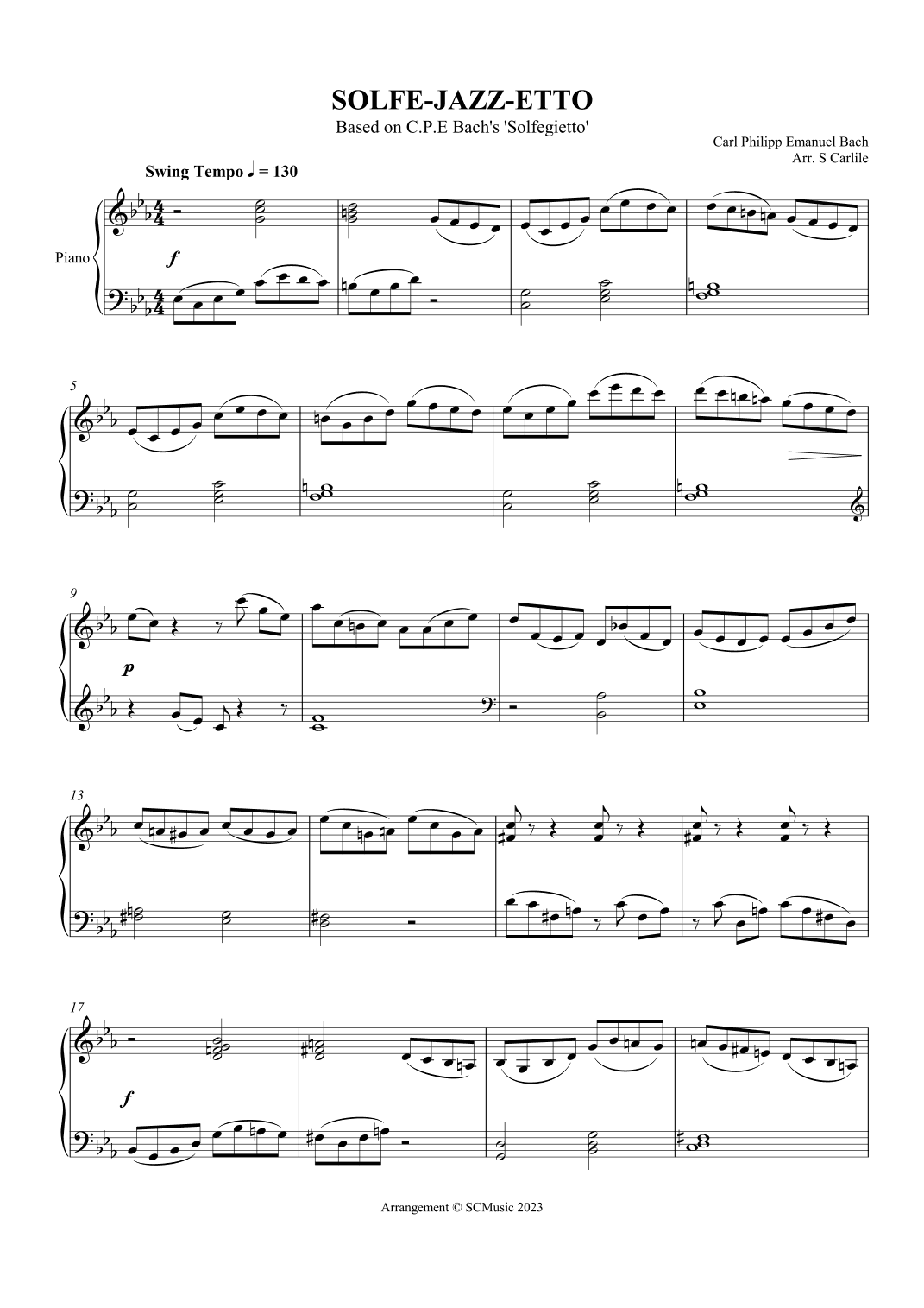 Solfe-Jazz-Etto (Based on Solfegietto by C.P.E. Bach) (arr. SCMusic)