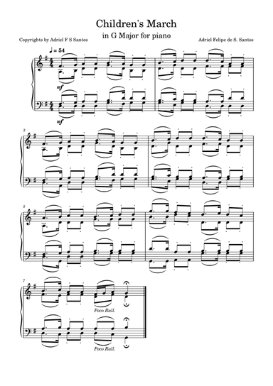 Children's March in G Major - Easy little march  to play in piano!
