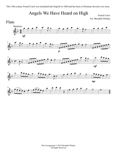 Christmas Duets for Flute & Piano:  Angels We Have Heard on High (arr. Meredith Whelan)