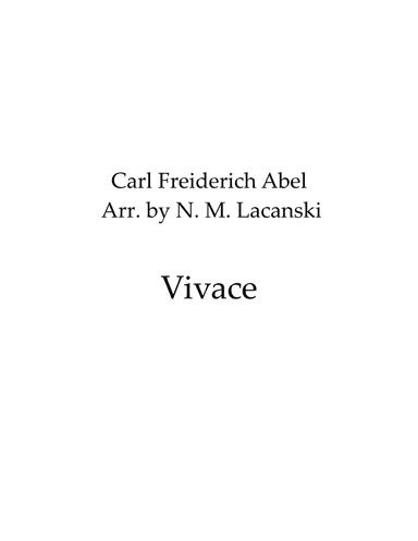 Vivace (arr. Nick Michael Lacanski)